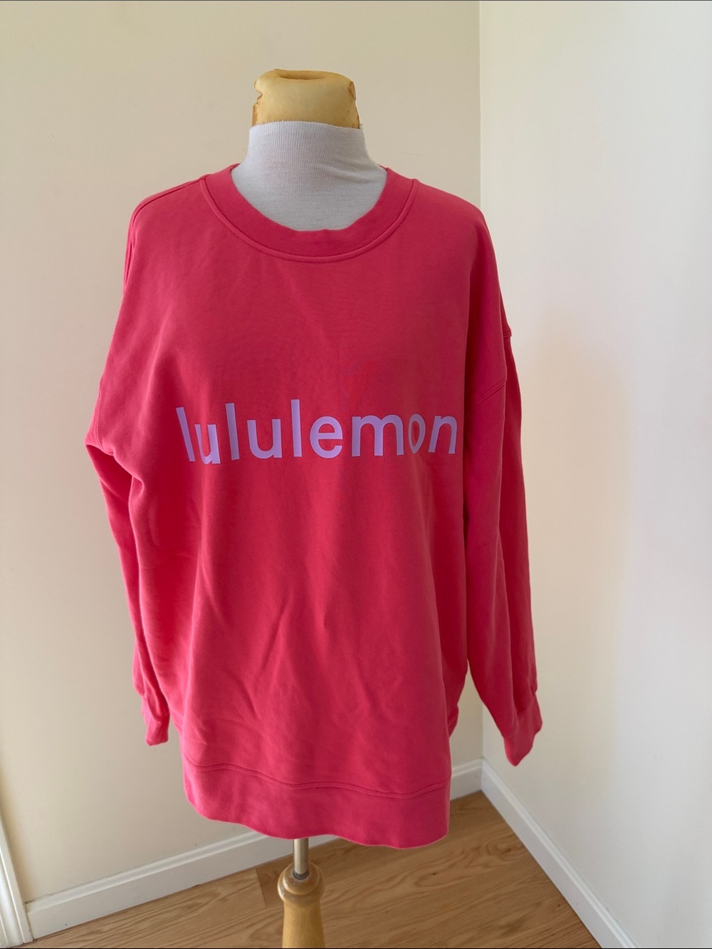 Lululemon Pink perfectly oversized crew sweatshirt.